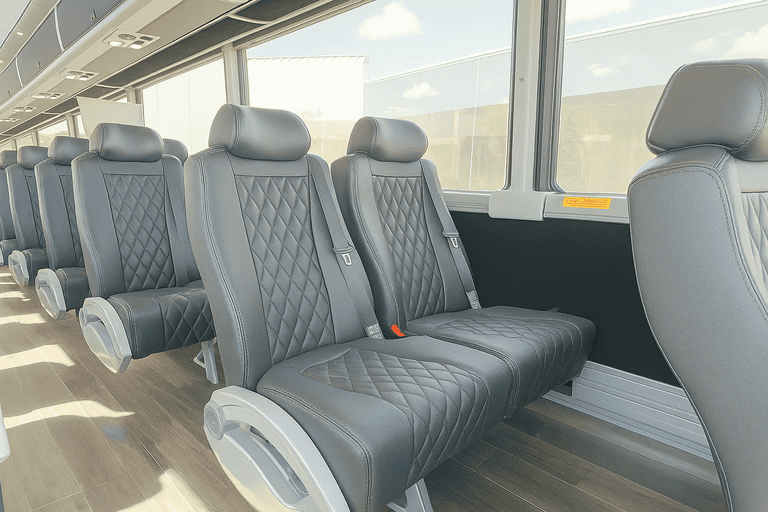 interior of Charter Bus Rental Rowlett charter bus